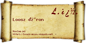 Loosz Áron névjegykártya